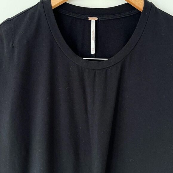 Free People Women Shift Black Mini Dress Oversized XS Minimalist Woven Stretch - Picture 3 of 8